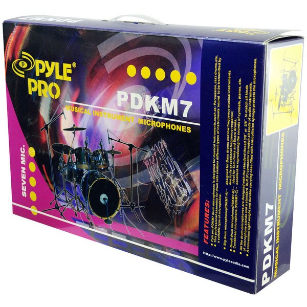 Main product image for Pyle PDKM7 7 Microphone Wired Drum Kit with Carryi 248-4308